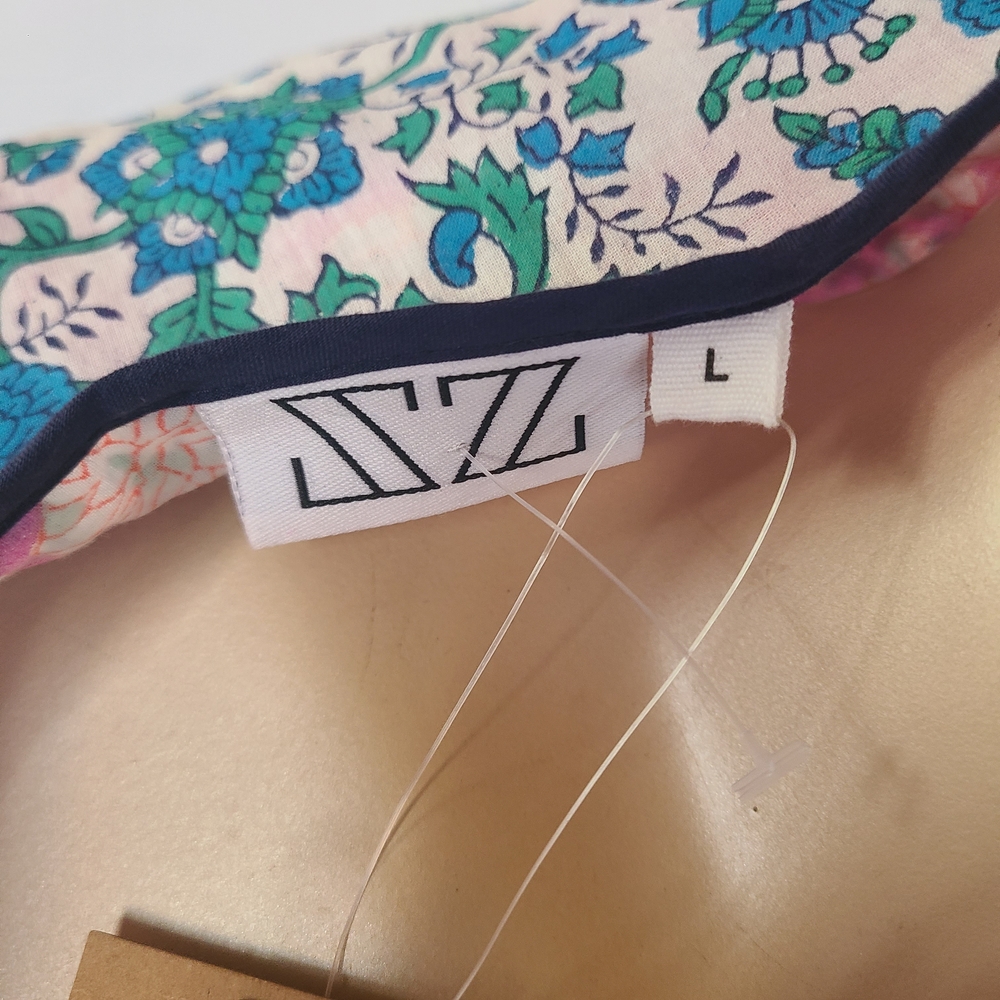 ​SZ Blockprints x J.Crew Kitty Dress in Pink Blue Floral Block Print - Picture 4 of 12